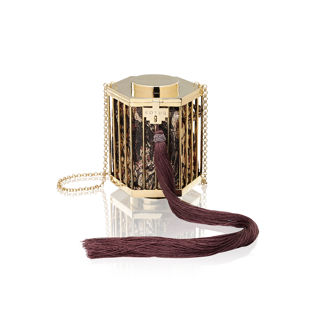 La Cage Aux Folles Brass with Brocade Pouch and Tassel Red Gold LR