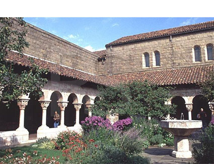 photography of the quiet Cloisters Museum and Gardens