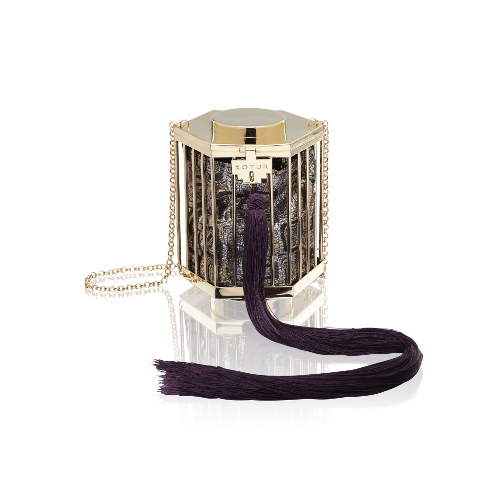 La Cage Aux Folles Brass with Brocade Pouch and Tassel Purple HR