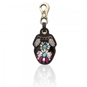 Embellished Leather Keychain